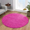 Impression Teppich Rund - Perfect Teppiche fürs Wohnzimmer, Flur, Schlafzimmer, Kinderzimmer, Babyzimmer - Hochwertiger Öko-Tex Zertifizierter Flächenteppich - Solid Color Rosa - 200 cm Rund