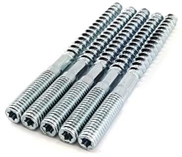 5x Stockschrauben mit mittiger Schlüsselführung Distanzschrauben Wandmontage Stahl 8x200