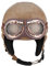 Vintage-Look Leder Motorrad Jethelm offener Mopedhelm Oldtimer Urban Style Street Jet-Helm Roller-Helm Scooter-Helm,mit Brille,für Erwachsene Männer und Frauen,ECE-Zulassung,Braun,L