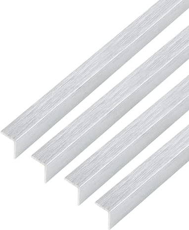 GAH-Alberts 499532 488987 Lot de 4 Cornières Profilés d'Angle Auto-adhésifs en Aluminium Design Acier Inoxydable Clair 1000 x 10 x 10 mm