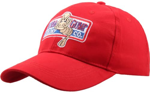 TOSSPER 1 Stück Baseballkappe Einstellbar Bubba Gump Baseballkappe Shrimp Gestickte Snapback-hüte Für Männer, Die (rot)