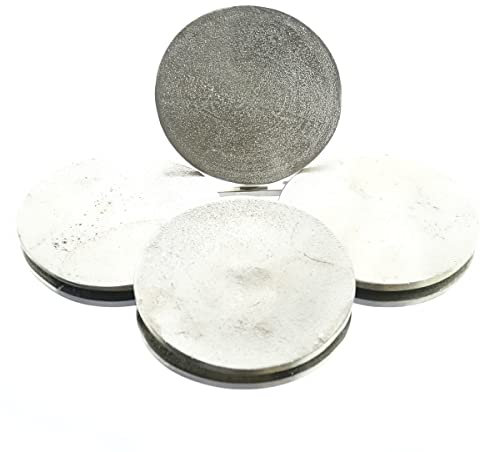 Runde Untersetzer 4er Set Ø 10 cm Silber aus Aluminium