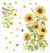 2 Pcs Sunflower Wall Decals Garden Flower Bee Wall Stickers Removable Wall Murals Self Adhensive Wallpaper Art Applique for Bedroom Living Room TV Wall Decor 30x90cm