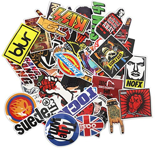 Musik Vinyl Sticker Set | div. POP & Rock Bandnamen Aufkleber | PVC Decals | 52 Stück