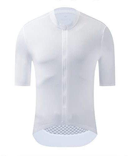 PRIOKNIKO Rennrad Trikot Herren Kurzarm Bike Uick-Dry Racing MTB Fahrrad Breathale Radtrikot,Weiß,XXL