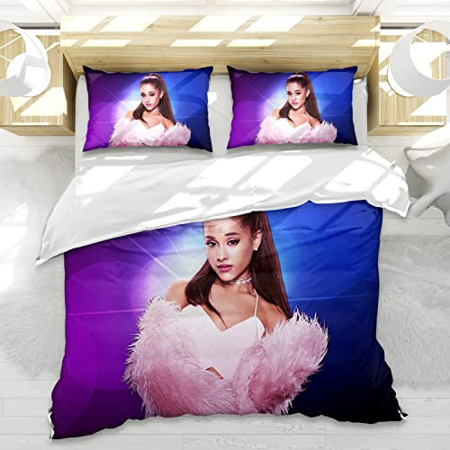 HNSRYLQX Ariana Bettwäsche-Set, Sänger Ariana Cloud 3D-Digitaldruck Bettbezug 135x200cm Mit Kissenbezug, Mikrofaser, Mehrfarbig (7,135x200cm)