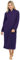 Vestaglia lunga da donna in morbido pile, taglie dalla 42 alla 54, con tasche frontali con cerniera, Viola, 22-24
