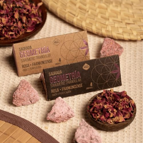 Encens triangulaire aux roses et oliban, amour et purification