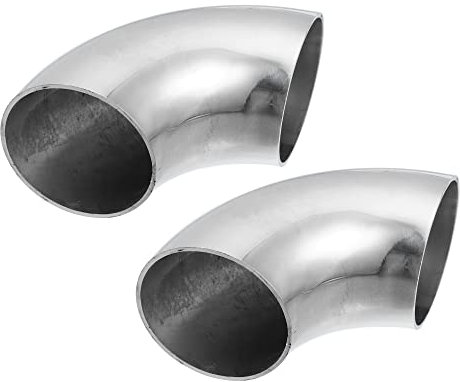 X AUTOHAUX 2pcs OD 2.01 Inch 90 Degree Bend Exhaust Tube Mandrel Bend Elbow