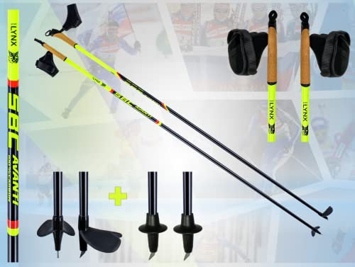 Sportlynx Avanti 100% Carbon Rollskistock Skike Nordic Blading Lalglauf Stöcke mit Nordic Cross Skating Spitzen (Skike Spitze, 175 cm)