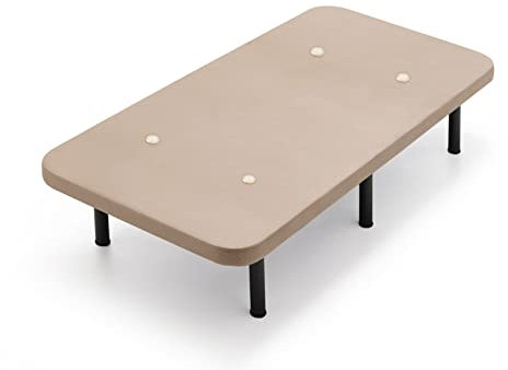 Cama express Gepolsterter Boden mit 32 cm Beinen mit atmungsaktivem 3D-Stoff, Maße: 90 x 180 cm, Querstangen, Verstärkung, ideal für Schlafzimmer und Zuhause, Beige