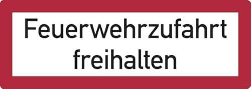 Dreifke® Feuerwehrschild, Feuerwehrzufahrt freihalten - DIN 4066 | Aluverbund | 594x210 mm