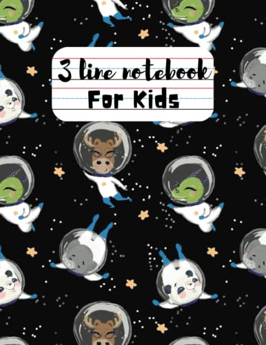 3 Line Notebook For Kids: 120 Lined Paper With Dotted Lines For Preschoolers and Kindergarteners