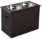 PawHut Erhöhter Hundenapf Futternapf mit Staumraum Wassernapf 2 x 2000ml Edelstahlnäpfen Hundenäpfe Fressnapf Futterstation für Hunde Katzen Espresso