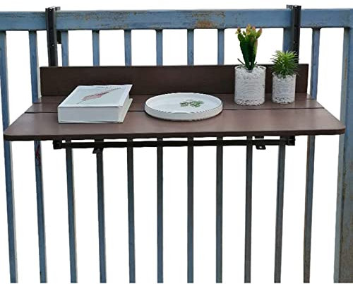 Balkontisch Klappbar Hängetisch,Balkonhängetisch,Tragbarer Balkontisch Hängetisch,Outdoor-Tisch Balkontisch Zum Einhängen,Balkon Klapptisch,Balkongeländer Wetterfest,5-Fach Höhenverstellbar ( Color :