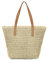 Sommer Strandtasche Damen Groß, Stroh Handtasche mit Reißverschluss, Beach Bag Korbtasche, The Tote Bag mit Leder Schultergurt, Strohtasche Einkaufstasche für Strand Reise (Beige & Braun)