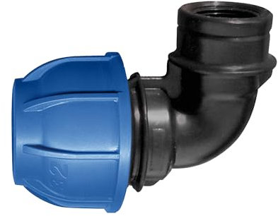 Jardibric - Coude Taraudé - Raccordements Arrosage Enterré - Raccord de Compression - PN10 (Ø32 - F 20x27)