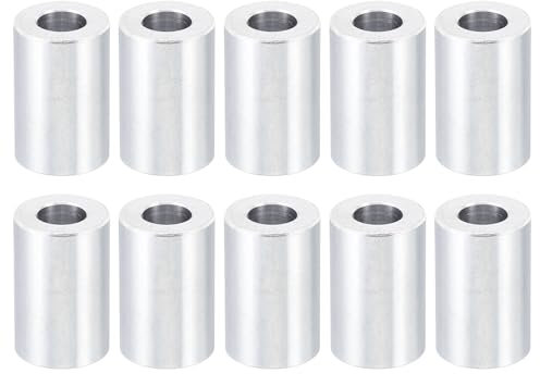 PATIKIL Entretoises En Aluminium M8, Lot De 10 Entretoises En Métal En Aluminium, 8,2 mm ID x 16 mm OD x 25 mm De Longueur, Entretoise En Aluminium Pour Vis De 5/16 Ou M8