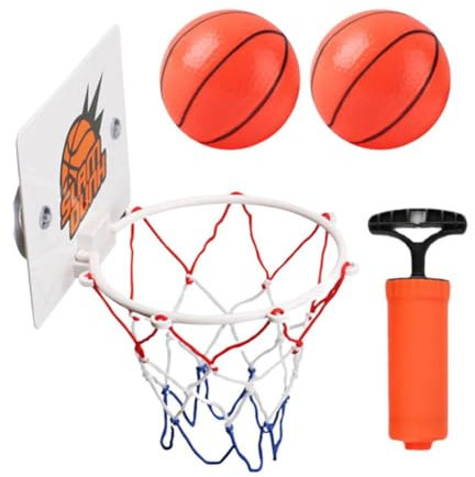 QILTON Mini Basketball Hoop Kit, Dunk Basketball Set with Basketball Hoop Sucker, Mini Ball and Pump, Wall Mounted Backboard Basketball for Office Desktop Bathroom Game Favors