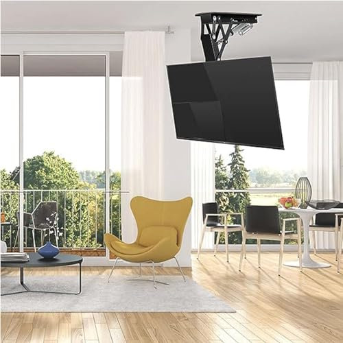 Motor Ceiling Mount - Soporte De TV De Techo Motorizado/eléctrico, Soporte De Techo Inclinado Abatible hacia Abajo De 0-85°, Soporte De Techo para TV Abatible Motorizado