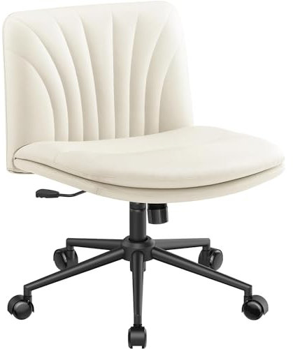 Marsail Schminktisch Stuhl Schminkhocker, Leder Bürostuhl für Wohnzimmer, Verstellbarer Schreibtischstuhl mit 64x48 cm Großem Kissen für Brotzeit