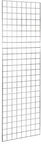 Full Chrome Super Heavy Duty Grid Mesh Wall Display Wall Panel - Retail Shop Display (7ft High x 2ft Wide)