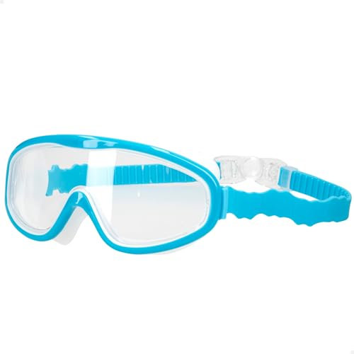 AKTIVE Aqua Sport Gafas Buceo niño, Azul, Banda Goma elástica Ajustable, Cierre de Clic, Libre de látex, Hipoalergénico, Antifugas, Máscara Snorkel, Amplio ángulo de visión, 7 años (54244)