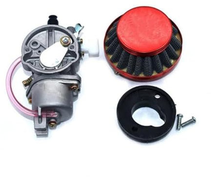 Vergaser Für 47cc 49cc Vergaser mit 44mm Luftfilter Mini Motor Dirt Pit Pocket Bike ATV Quad Go Kart Vergaser Carb(Rot)