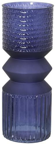 Alexandra House Living Jarrón Azul Cristal 12 x 30 cm