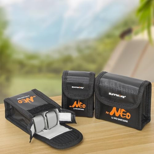 LiPo-sichere Tasche, feuerfeste, explosionssichere LiPo-Batterietasche, Sunnylife Batteriesichere Tasche für DJI für NEO-Drohnen-Batterie-Aufbewahrung (speichert 3 Batterien)