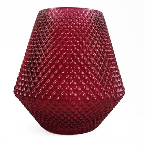 Botanik Premium Luxury Glass Vase, 23cm Pink Diamond