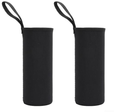 Funda térmica premium para botellas que garantizan la temperatura perfecta de la bebida, paquete de 2 (1000 ml, negro)
