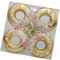 4 Stück Weihnachtsbaum-Donut-Kugeln-Anhänger, Weihnachtsbaum-Dekoration, 2,7 Zoll Durchmesser, Golden