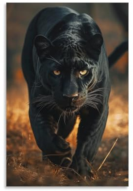 DHBANEIOK Schwarzer Panther Poster;Wandbild Kunstdruck Wand-Dekorationen Mit Eindrucksvollen Farben 16x24inch(40x60cm)