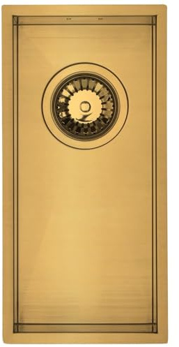 Astini Sotto 0.5 Bowl Brushed Brass PVD Stainless Steel Kitchen Sink & Waste