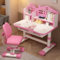 Somerway Kinderschreibtisch Höhenverstellbar Kinder Tisch Stuhl Set, Schreibtisch Kinder mit Stuhl und Schublade, Goldener Abstand zur Vermeidung von Kurzsichtigkeit für Jungs & Mädchen (Rosa 1)