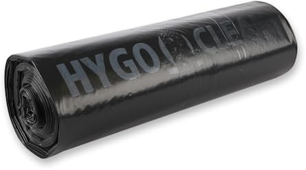 150 Stück Hygoclean Müllsäcke, 110 l | LDPE, Rolle, schwarz, L: 110cm, B: 70cm, 55my, Müllsäcke, Abfallsack, Müllbeutel, Mülltüten, Hausmüll, Abfallbeutel