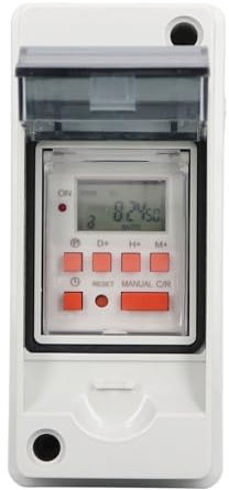 Minuterie de Pompe de Piscine, Boîte de Minuterie étanche avec 7 Jours 28 Programmes Marche/arrêt Programmables, écran LCD, Boîte de Minuterie Numérique Extérieure