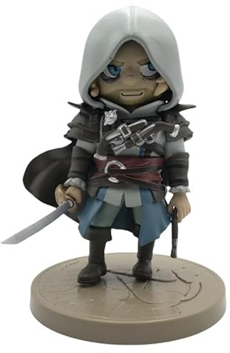 REOZIGN Ezio, Connor, Edward Figur, Q Version Fighting, 13 cm, animierter Charakter, Statuenmodell, Desktop-Statue, Ornament, Dekoration (c)