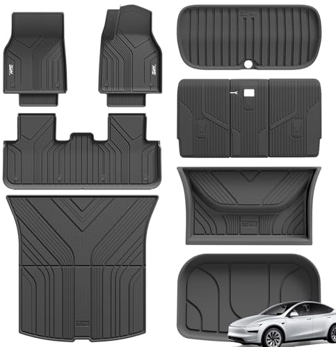 3W [RHD] 10 Pcs Floor Mats Fit for Tesla Model Y Juniper Premium Performance 2025 2026 (Not for Standard), Thorex™ All Weather Dog Friendly Full Coverage Car liners & Boot Liner & Seat Back Cover