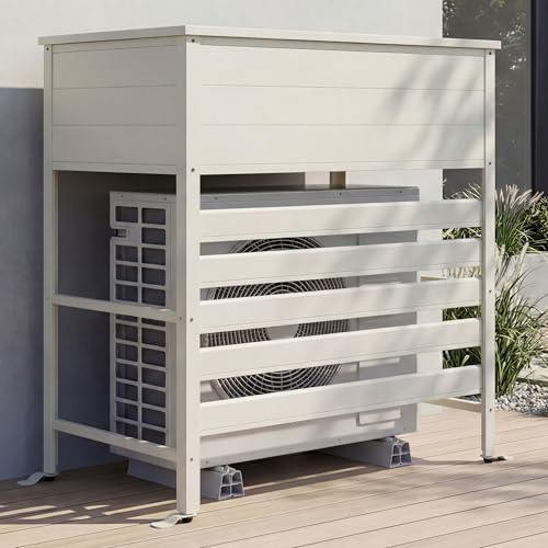 Mendler Verkleidung für Klimaanlage/Wärmetauscher HWC-P94 - grau-weiß | Abdeckung, Aufbewahrungsbox, 110x96x43cm, Aluminium