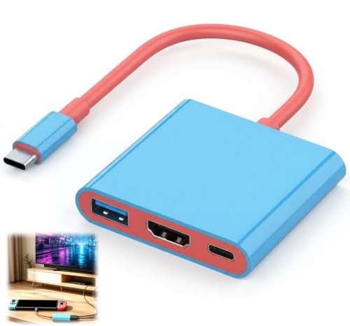 3-in-1 TV Docking Station Switch Dock for Nintendo Switch OLED | with USB-C 3.0 4K/60Hz HDMI 100W PD Charging Portable Replacement Mini Travel Hub for Switch Steam Deck thunderboltn Devices