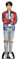 STAR CUTOUTS Cardboard CS749 Lifesize Standee with Free Desktop Cutout of Jeon Jung-Kook (Jungkook) Red Jacket Bangtan Boys, Solid, Multicolor