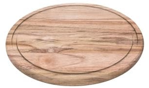 Tramontina Steakplatte, Schneidebrett aus Teakholz, rund, 26 cm Durchmesser