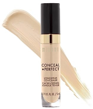 Milani Conceal + Perfect Longwear Concealer Full Coverage Infused with Hyaluronic Acid & Vitamin E, Cover Dark Circles, Blemishes & Skin Imperfections for Long-Lasting Wear - Light Nude