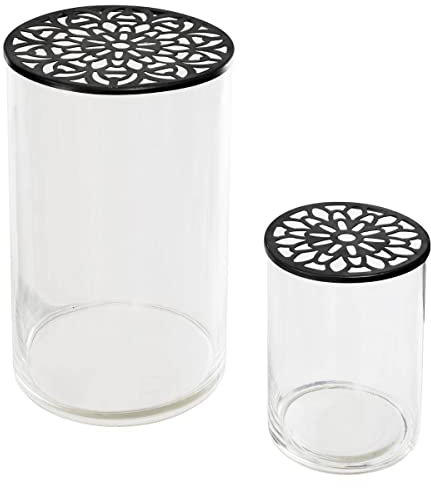 Atmosphera - Set de 2 vases - métal et Verre - Noir