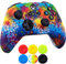 9CDeer 1 x Silicone Transfert Impression Protecteur Couverture Peau + 6 Thumb Grips et Bouchons Anti-Poussière pour Manette Xbox One/S/X Peinture de Couleur