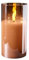 Hochwertige & Edle LED Kerze im Glas - Timer - Realistisch Flackernd - Neuartiges Design (Amber, Höhe: 15cm - Ø 7,5cm)