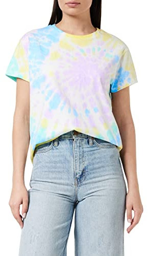 Urban Classics Damen T-Shirt Dames tie dye Boyfriend Tea T Shirt, Pastel, XL EU