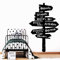 Harry Potter Zubehör Guideboard Wandaufkleber Für Kinderzimmer Dekoration Vinyl Art Decals Jungen Schlafzimmer Dekor Tapeten Wandbild